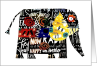 Words Elephant Designs Blank any Occassion card