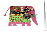 Pink Elephant Designs Blank Any Occasion card