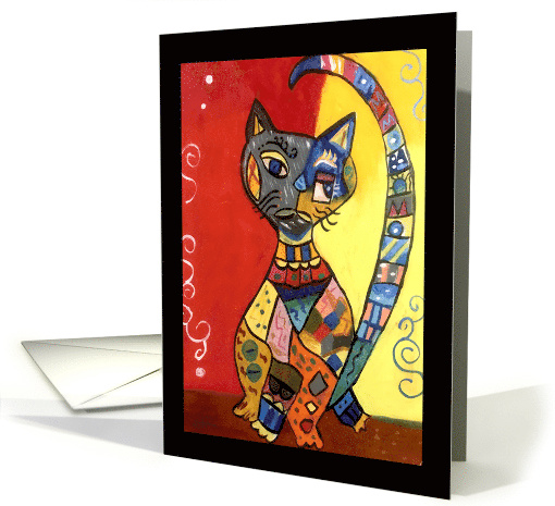 Cat Cubism Blank Any Occasion card (1661814)