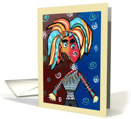 Ethnic Abstract Girl Blank Any Occasion card (1662332)