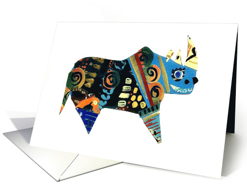 Rhinoceros Cubism Blank Any Occasion card (1662998)