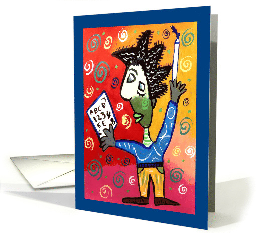 Abstract Man Teacher Thank You card (1663006)