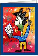 Abstract Man Teacher Thank You card