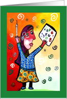Abstract Woman Teacher Thank You card
