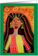 Indian Woman with Long Hair Blank Any Occasion card