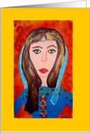 Afghan woman fashion designer card