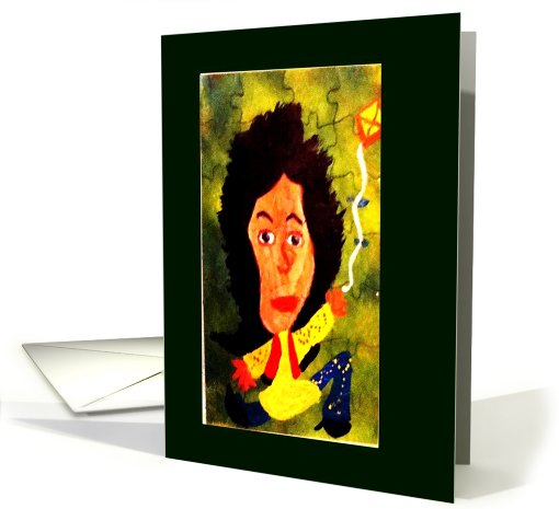 Afghan girl flying a kite card (752521)