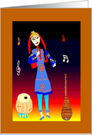 Afghan woman singer card