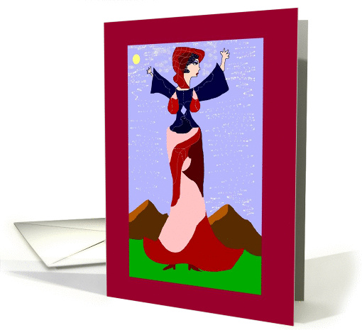 Afghan Woman twirling card (996051)