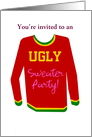 Ugly Sweater Party Invitation: Red, Yellow & Green. Customize me. card