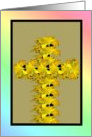 Yellow Day Lilly Flower Cross. (Blessed Easter) card