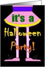 Halloween Party Invitation. Cartoon Ballerina in a Pink Tutu. card