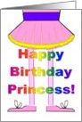 Happy Birthday Princess. Cartoon Ballerina in a Pink Tutu. card