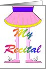 My Recital Invitation. Cartoon Ballerina in a Pink Tutu. card