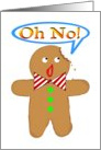Oh No! Christmas Wedding Rehersal Dinner Invitation. Gingerbread Man card