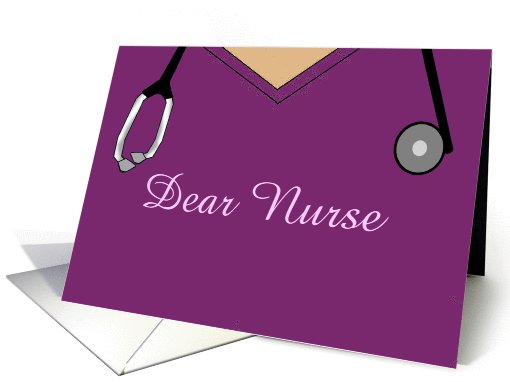 Dear Nurse Thank you. Nurses Day Raspberry Scrubs & Black... (1033447)