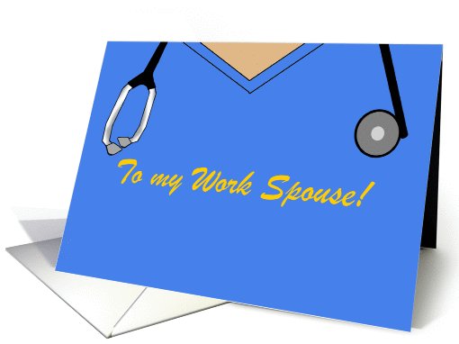Work Spouse, hardest-working nurse! Blue Scrubs & black... (1033465)