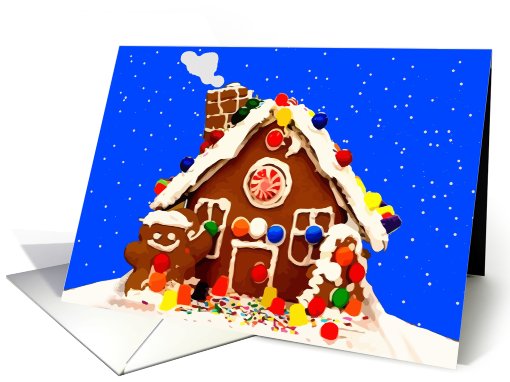 Gingerbread Gumdrop House, Seasons Greetings card (737613)