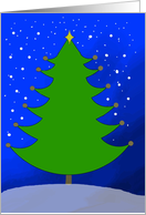 Christmas Tree with Star and Snowflakes card