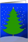 Christmas Tree with Star and Snowflakes card