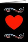 Be My Valentine! Red Valentine Heart with Silver Swirls card