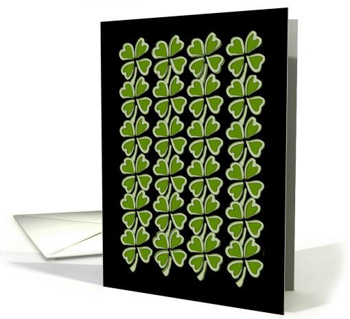 4 Leaf Clovers/Shamrocks for Luck. Blank. card (767847)