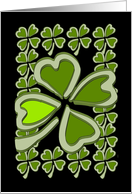 4 Leaf Clovers / Shamrocks for Luck. Blank. card