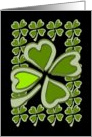 4 Leaf Clovers / Shamrocks for Luck. Blank. card