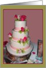 Rose Garnered Wedding Cake. (Be My Bridesmaid and Then We’ll Have Cake!) card