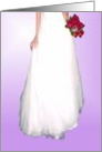 Bridal Gown, Rose Bouquet, Floral Lavender Scheme. (Be My Bridesmaid?) card