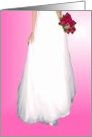 Bridal Gown, Rose Bouquet, Pink Scheme. (Be My Bridesman?) card