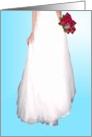 Bridal Gown, Rose Bouquet, Blue Scheme. (Be My Bridesmaid?) card