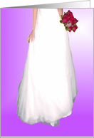 Bridal Gown, Rose Bouquet, Medium Orchid Scheme. (Be My Bridesmaid?) card