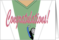 Congratulations on being honored. Scrubs and Lab Coat. card