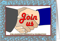 Please join us for our Business Blessing Ceremony! Warm Handshake. card