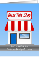 Bless This Shop! A Business Blessing Ceremony Invitation. card