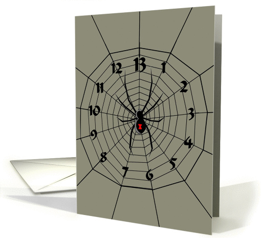 Happy Halloween 13 Hour Spiderweb Clock card (845862)