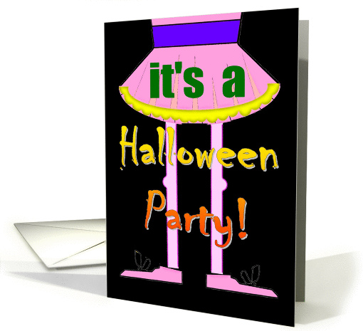 Halloween Party Invitation. Cartoon Ballerina in a Pink Tutu. card