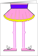 Boo! Happy Halloween. Cartoon Ballerina in a Pink Tutu. card