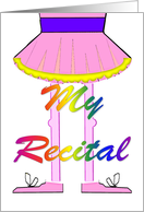 My Recital Invitation. Cartoon Ballerina in a Pink Tutu. card