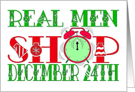 Real Men Shop December 24th with Alarm Clock card