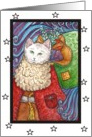 Cat as Vintage St. Nick card