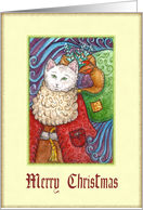 Cat as Vintage St. Nick card