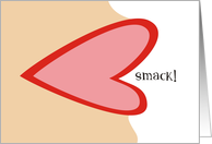 Heart lips kissing smack Valentine’s Day card