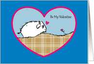 Love buffalo with flower Be My Valentine card