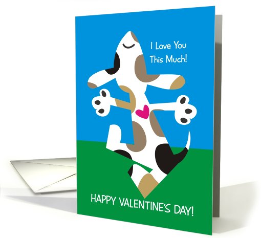 Funny beagle dog love hug Valentine's Day card (743170)