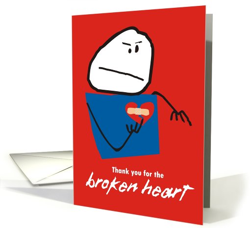 Thank you for broken heart anti Valentine's Day card (747916)