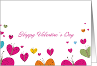 Colorful butterfly hearts Valentine’s Day card