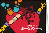 Severed heart with bandage get well soon card