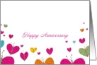 Colorful butterfly hearts Happy Anniversary card